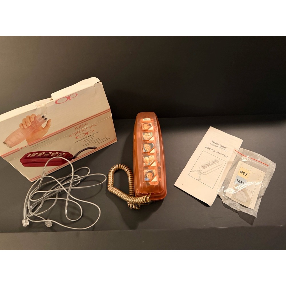 Vintage 2001 OP Juice TeleFace Pink Photo Memory Phone NOS Open Box